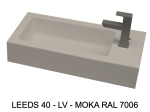 Lave-mains, sur mesure : L 50 à 80 x P 35 à 51 cm, finition lisse mate, 10 couleurs au choix, Anti bactérien, résine Akrytan® teinté dans la masse, Livraison Offerte.